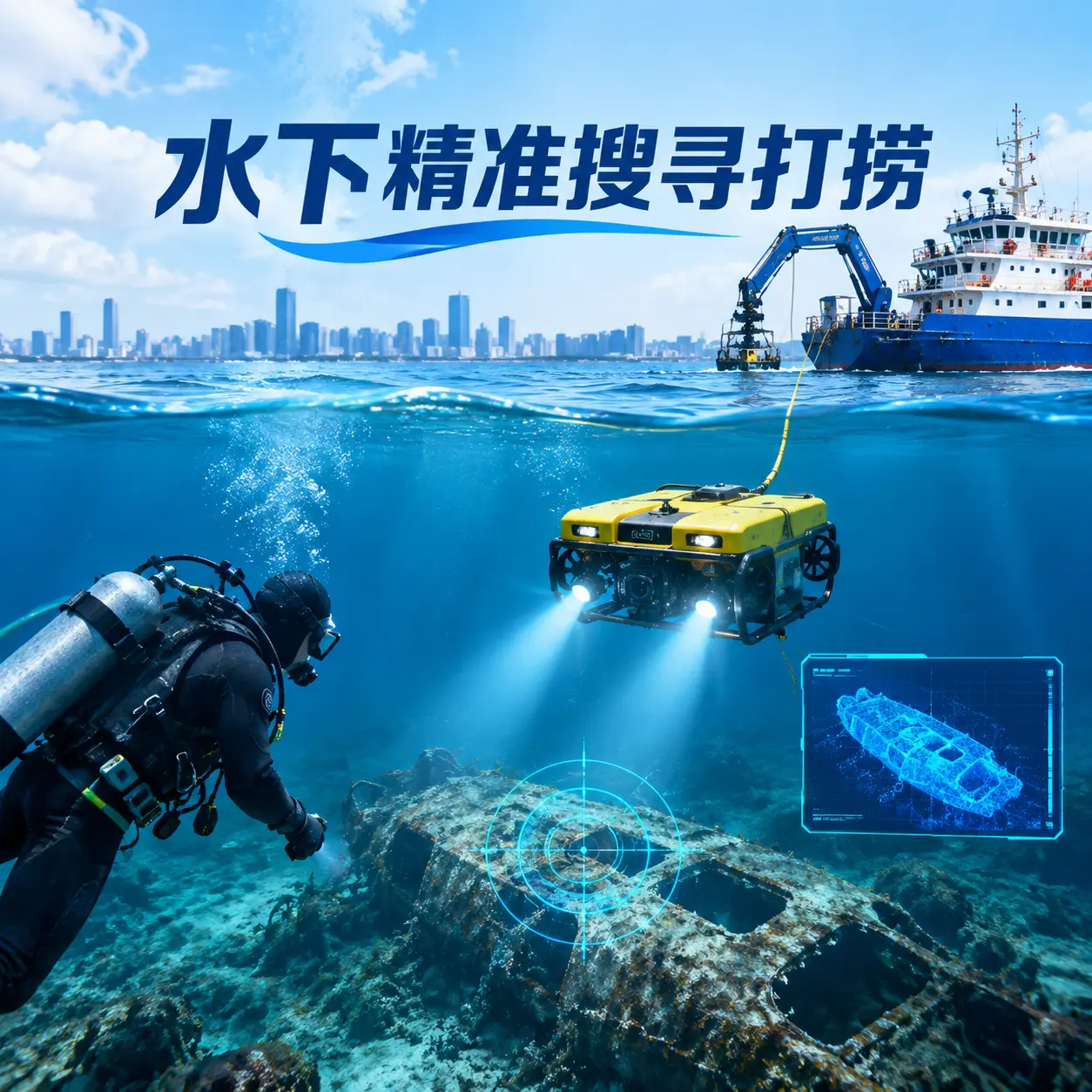 从江水下精准搜寻打捞